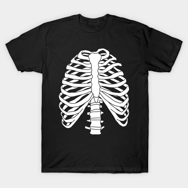 Skeleton Rib Cage Funny Halloween Anatomy Costume T-Shirt by teeleoshirts